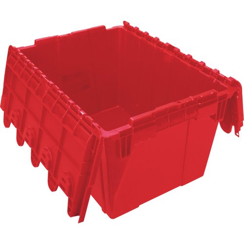 Flip Top Plastic Distribution Container, 21.65" x 15.5" x 12.5", Red OSI Industrial Sales