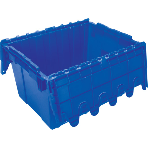Flip Top Plastic Distribution Container, 21.65" x 15.5" x 12.5", Blue OSI Industrial Sales