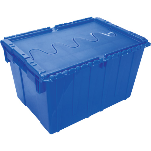 Flip Top Plastic Distribution Container, 21.65" x 15.5" x 12.5", Blue OSI Industrial Sales