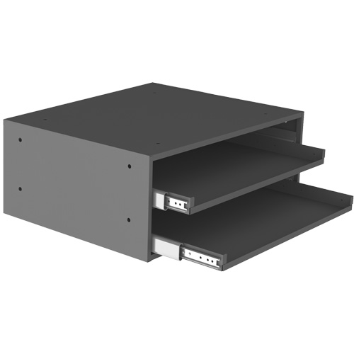 Grande glissi&egrave;re de stockage pour armoire &agrave; compartiments, Acier, 2 compartiments, 20" la x 15-15/16" p, 8-3/16" h, Gris OSI Industrial Sales
