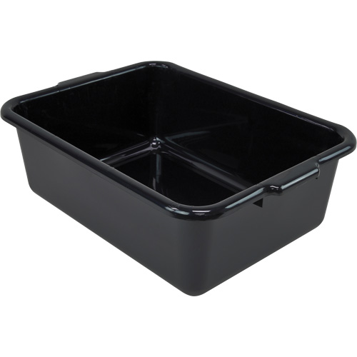All-Purpose Flat-Bottom Storage Tub, 7" H x 15" D x 21" L, Plastic, Black OSI Industrial Sales