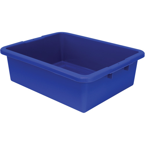 Bac d'entreposage tout usage &agrave; fond rainur&eacute;, 7" ha x 17" p x 22" lo, Plastique, Bleu OSI Industrial Sales