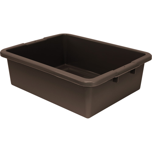 All-Purpose Ribbed-Bottom Storage Tub, 7" H x 17" D x 22" L, Plastic, Brown OSI Industrial Sales
