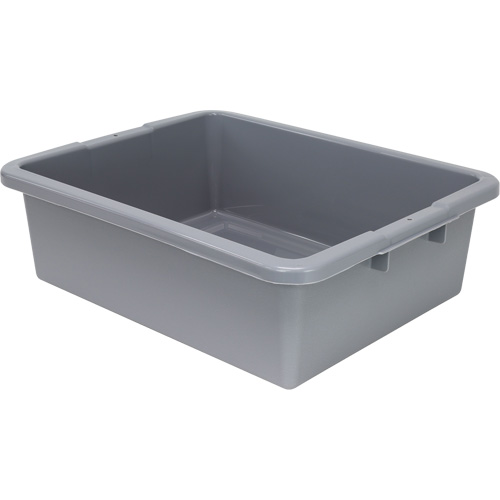 All-Purpose Ribbed-Bottom Storage Tub, 7" H x 17" D x 22" L, Plastic, Grey OSI Industrial Sales