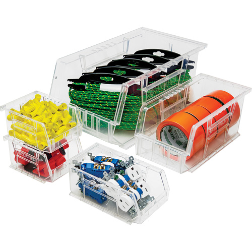 Crystal Clear Ultra Bins, 5-1/2" W x 5" H x 10-7/8" D, Clear OSI Industrial Sales