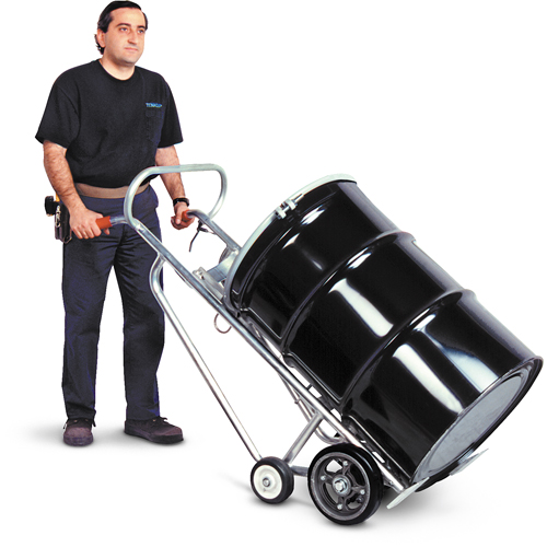 Diables pour baril avec frein manuel, Fabriqu&eacute; en Aluminium, 25 - 55 gal. US (20 - 45 gal. imp.) OSI Industrial Sales