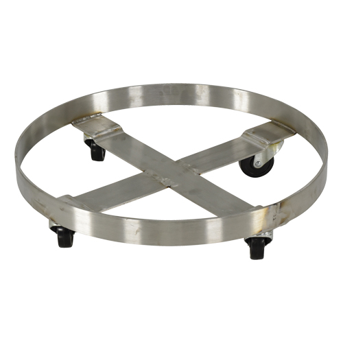 Chariots pour barils, Acier inoxydable, Capacit&eacute;e 800 lb, Diam&egrave;tre 23-1/4", Roue en Caoutchouc OSI Industrial Sales