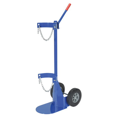Gas Cylinder Cart, Rubber Wheels, 12" W x 15-1/2" L Base, 500 lbs. OSI Industrial Sales