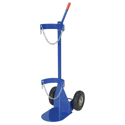 Chariot pour bouteille de gaz, Roues Pneumatique, Base de 12" la x 15-1/2" lo, 500 lb OSI Industrial Sales