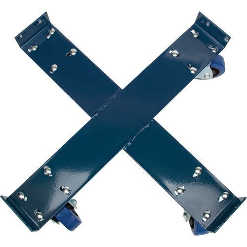 Drum Dolly, Steel, 1400 lbs. Capacity, 24" Diameter, Blue Elastic Casters OSI Industrial Sales