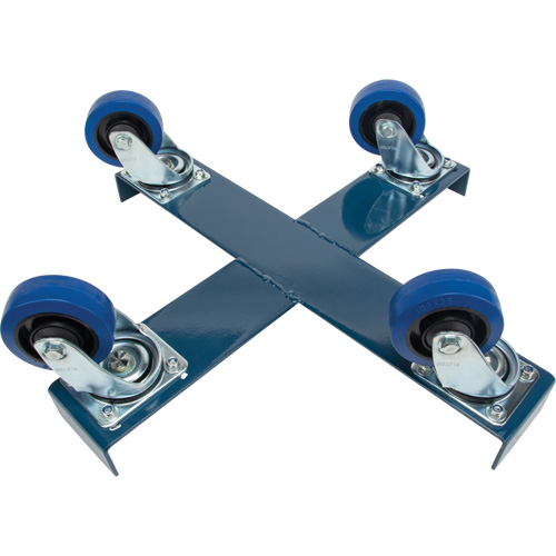 Drum Dolly, Steel, 1400 lbs. Capacity, 24" Diameter, Blue Elastic Casters OSI Industrial Sales