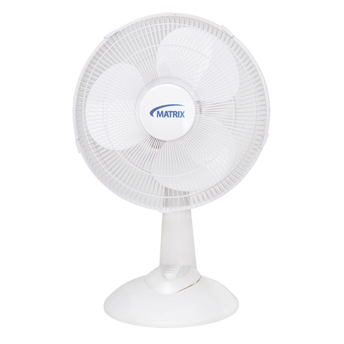 Oscillating Desk Fan with Push Buttons, 12" Diameter, 3 Speeds OSI Industrial Sales