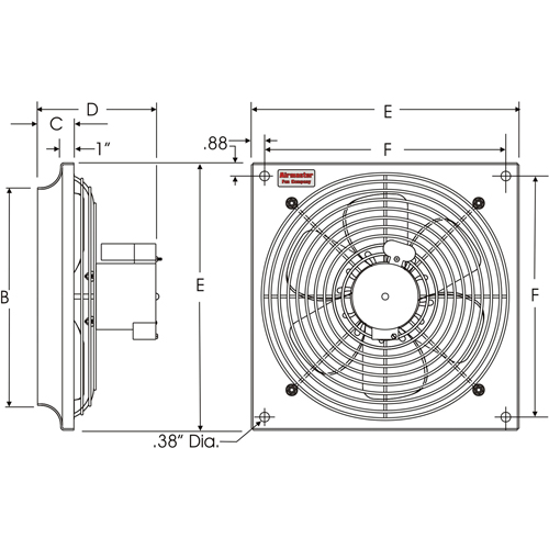 Ventilateurs muraux d'usage g&eacute;n&eacute;ral, Commercial, 2 vitesses, Diam&egrave;tre de 18" OSI Industrial Sales