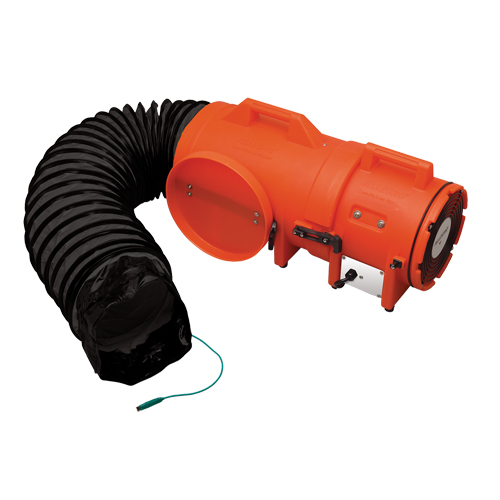 8" Plastic COM-PAX-IAL Blowers, 1/3 HP, 900 CFM, Explosion Proof OSI Industrial Sales