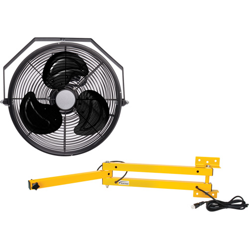 Industrial Workstation Fan Kit with Double Locking Arm, Industrial, 3 Speed, 12" Diameter OSI Industrial Sales