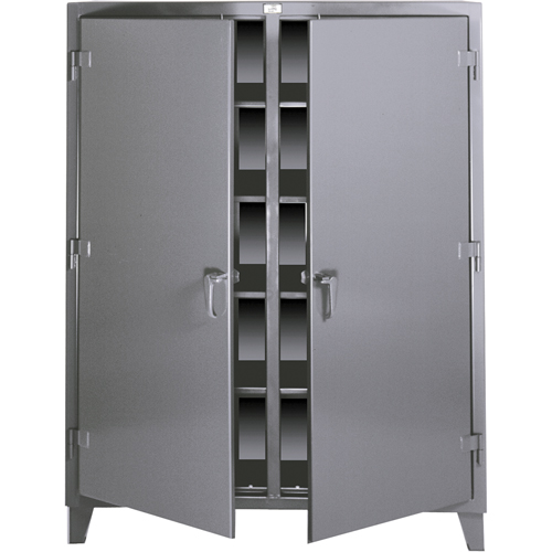 Armoires &agrave; double rangement, Acier, 8 Tablettes, 72" h x 60" la x 24" P, Gris OSI Industrial Sales