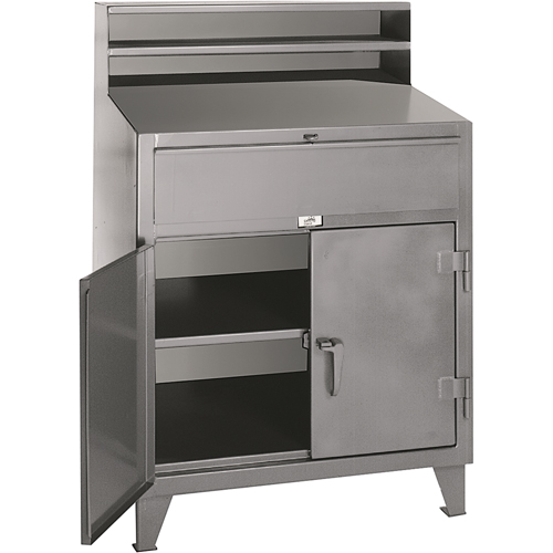 Cabinet Shop Desks, 36" W x 28" D x 54" H, Grey OSI Industrial Sales