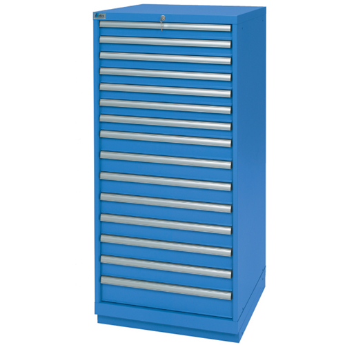 Armoires de rangement avec tiroirs, 15 tiroirs, 28-1/4" la x 28-1/2" p x 59-1/2" h, Bleu brillant OSI Industrial Sales