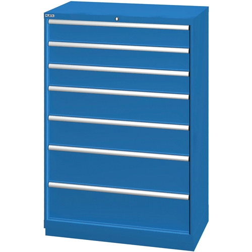 Armoires de rangement avec tiroirs, 7 tiroirs, 40-1/4" la x 22-1/2" p x 59-1/2" h, Bleu brillant OSI Industrial Sales