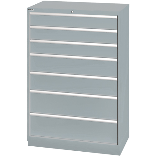 Drawer Cabinets, 7 Drawers, 40-1/4" W x 22-1/2" D x 59-1/2" H, Grey OSI Industrial Sales
