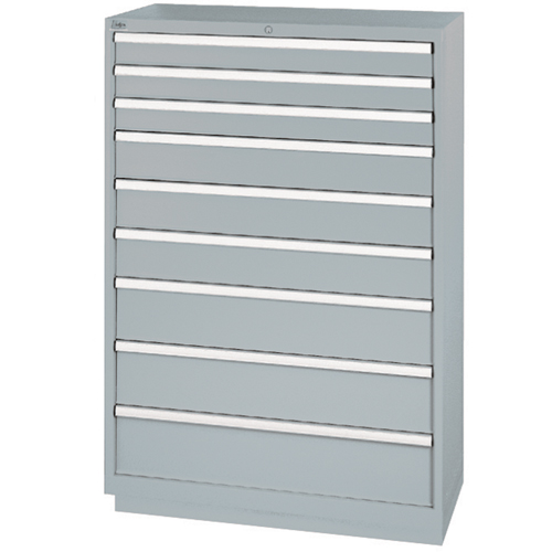 Drawer Cabinets, 9 Drawers, 40-1/4" W x 22-1/2" D x 59-1/2" H, Grey OSI Industrial Sales