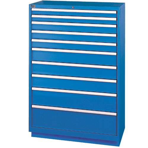 Drawer Cabinets, 10 Drawers, 40-1/4" W x 22-1/2" D x 59-1/2" H, Bright blue OSI Industrial Sales