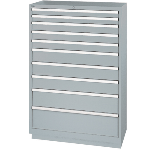 Drawer Cabinets, 10 Drawers, 40-1/4" W x 22-1/2" D x 59-1/2" H, Grey OSI Industrial Sales