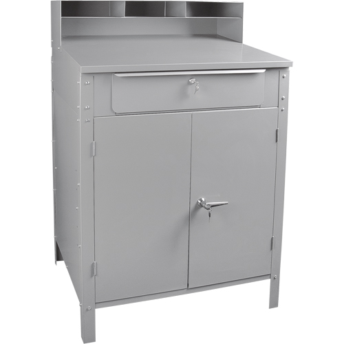 Pupitre d'atelier de style armoire, 34-1/2" la x 30" p x 53" h, Gris OSI Industrial Sales