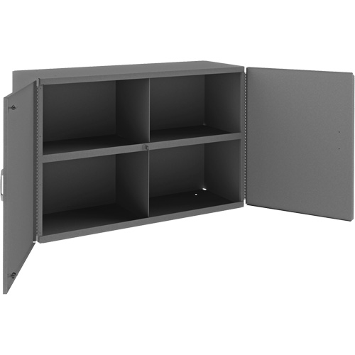 Wall-Mountable Cabinet, 24" H x 33-13/16" W x 12-3/8" D, 1 Shelves, Steel, Grey OSI Industrial Sales