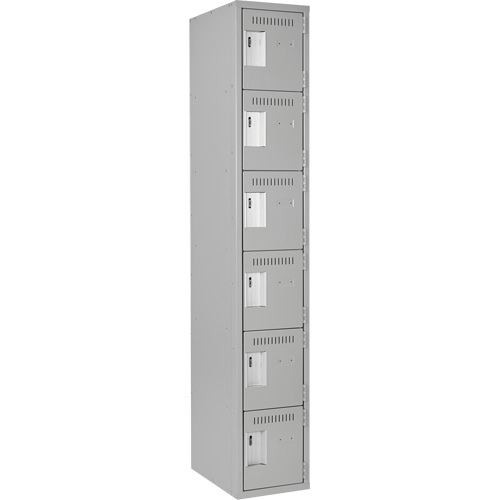 Clean Line Lockerettes, 6 -tier, 12" x 18" x 72", Steel, Grey, Rivet (Assembled) OSI Industrial Sales