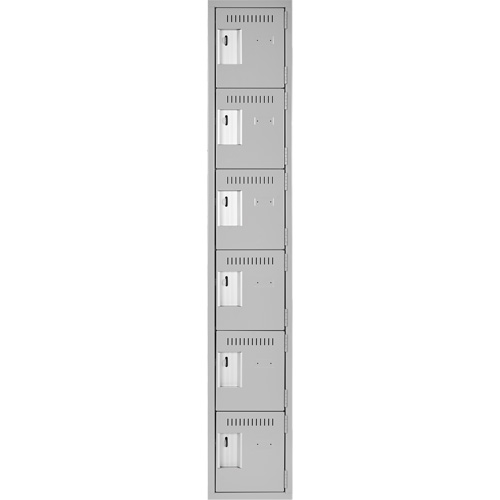 Clean Line Lockerettes, 6 -tier, 12" x 18" x 72", Steel, Grey, Rivet (Assembled) OSI Industrial Sales