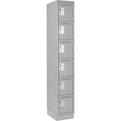 Clean Line Lockerette, 6 -tier, 12" x 18" x 76", Steel, Grey, Rivet (Assembled) OSI Industrial Sales