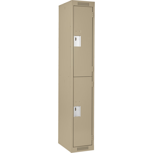 Casiers Clean Line, 2 niveaux, 12" x 18" x 72", Acier, Beige, Rivet (assembl&eacute;) OSI Industrial Sales