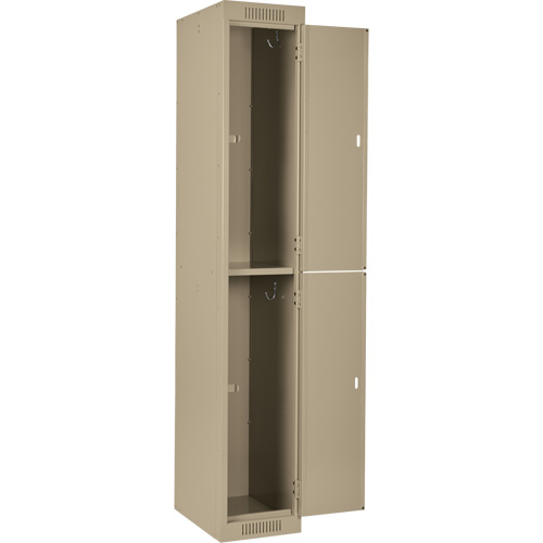 Clean Line Lockers, 2 -tier, Bank of 4, 48" x 18" x 72", Steel, Beige, Rivet (Assembled) OSI Industrial Sales