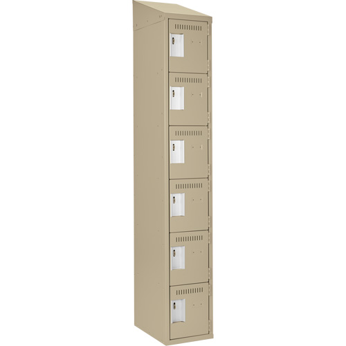 Petits casiers Clean Line, 6 niveaux, 12" x 18" x 78", Acier, Beige, Rivet (assembl&eacute;) OSI Industrial Sales
