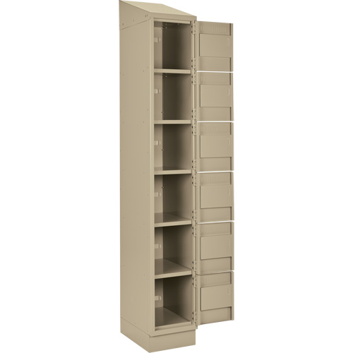 Clean Line Lockerette , 6 -tier, Bank of 4, 48" x 18" x 82", Steel, Beige, Rivet (Assembled) OSI Industrial Sales