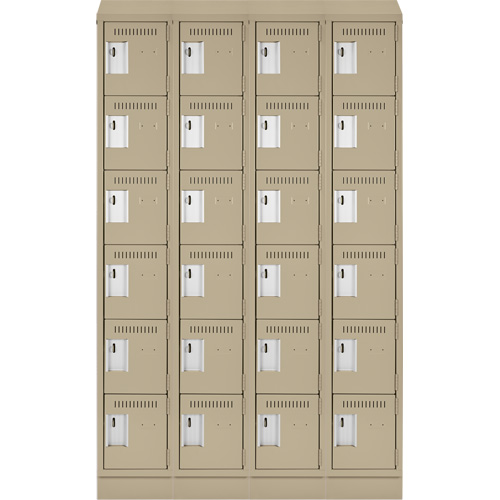 Clean Line Lockerette , 6 -tier, Bank of 4, 48" x 18" x 82", Steel, Beige, Rivet (Assembled) OSI Industrial Sales