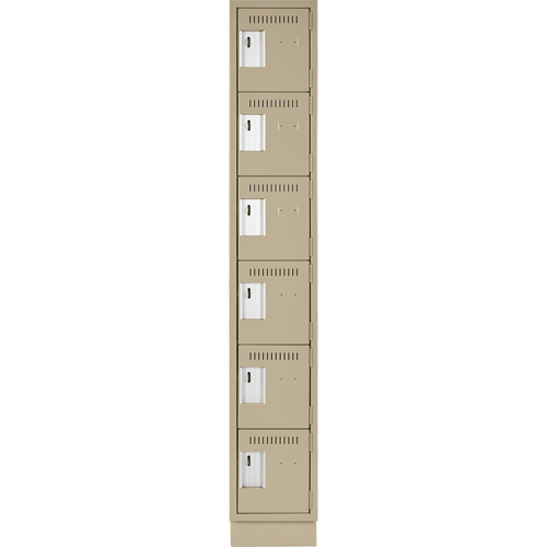 Clean Line Lockerette, 6 -tier, 12" x 18" x 76", Steel, Beige, Rivet (Assembled) OSI Industrial Sales