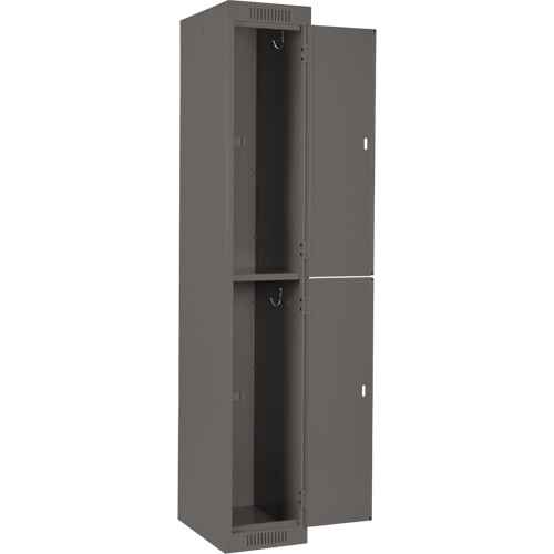 Clean Line Lockers, 2 -tier, Bank of 4, 48" x 18" x 72", Steel, Charcoal, Rivet (Assembled) OSI Industrial Sales