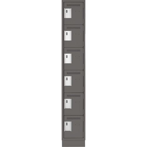 Clean Line Lockerette, 6 -tier, 12" x 18" x 76", Steel, Charcoal, Rivet (Assembled) OSI Industrial Sales