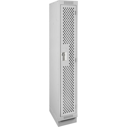 Clean Line Lockers, 12" x 15" x 76", Steel, Grey, Rivet (Assembled), Perforated OSI Industrial Sales