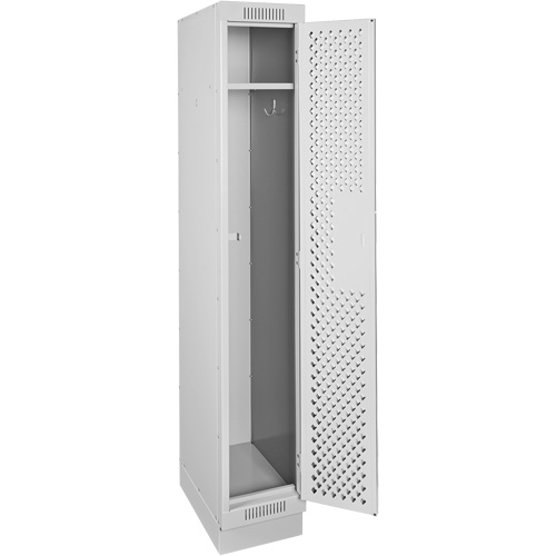 Clean Line Lockers, 12" x 15" x 76", Steel, Grey, Rivet (Assembled), Perforated OSI Industrial Sales