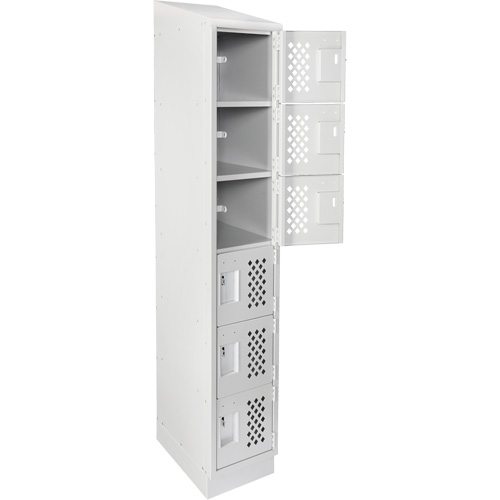Assembled Lockerettes Clean Line Perforated Economy Lockers, 6 -tier, 18" x 72" x 12", Steel OSI Industrial Sales
