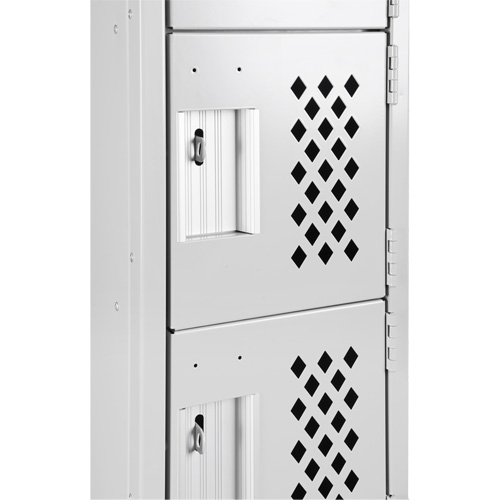 Assembled Clean Line Perforated Economy Lockers, 6 -tier, Bank of 4, 18" x 72" x 12", Steel OSI Industrial Sales