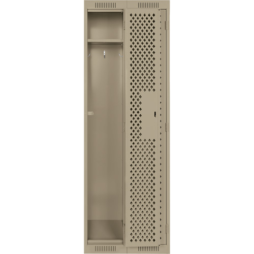 Clean Line Lockers, Bank of 2, 24" x 15" x 72", Steel, Beige, Rivet (Assembled), Perforated OSI Industrial Sales