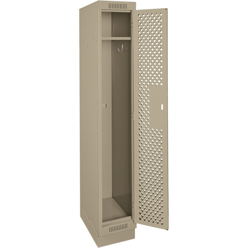Clean Line Lockers, 12" x 15" x 76", Steel, Beige, Rivet (Assembled), Perforated OSI Industrial Sales