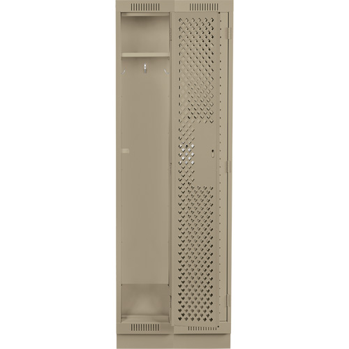 Clean Line Lockers, Bank of 2, 24" x 15" x 76", Steel, Beige, Rivet (Assembled), Perforated OSI Industrial Sales