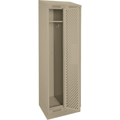 Clean Line Lockers, Bank of 2, 24" x 18" x 82", Steel, Beige, Rivet (Assembled), Perforated OSI Industrial Sales
