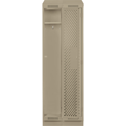 Clean Line Lockers, Bank of 2, 24" x 18" x 82", Steel, Beige, Rivet (Assembled), Perforated OSI Industrial Sales
