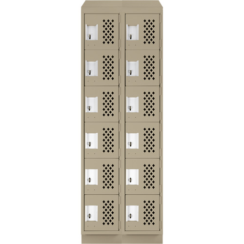 Assembled Lockerettes Clean Line Perforated Economy Lockers, 6 -tier, Bank of 2, 18" x 72" x 12", Steel OSI Industrial Sales